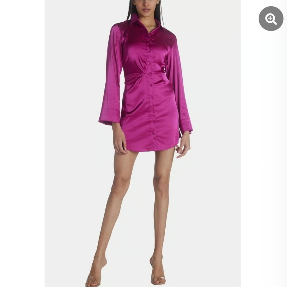 NWT| En Saison Moulin Mini Dress In Fuchsia Size XS